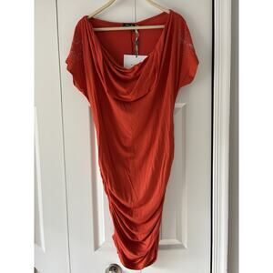 Odi Et Amo Designer Cotton Orange Dress. Women’s Size Large